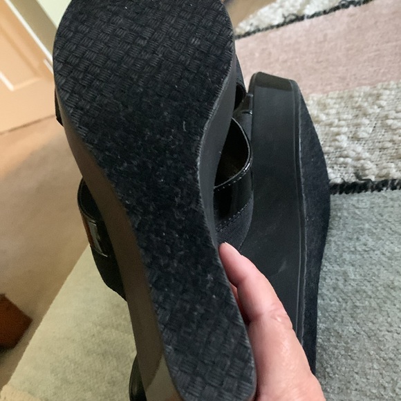 Black pair of platforms. Never worn!!!!! Paid 30 dollars for them. - Picture 2 of 8